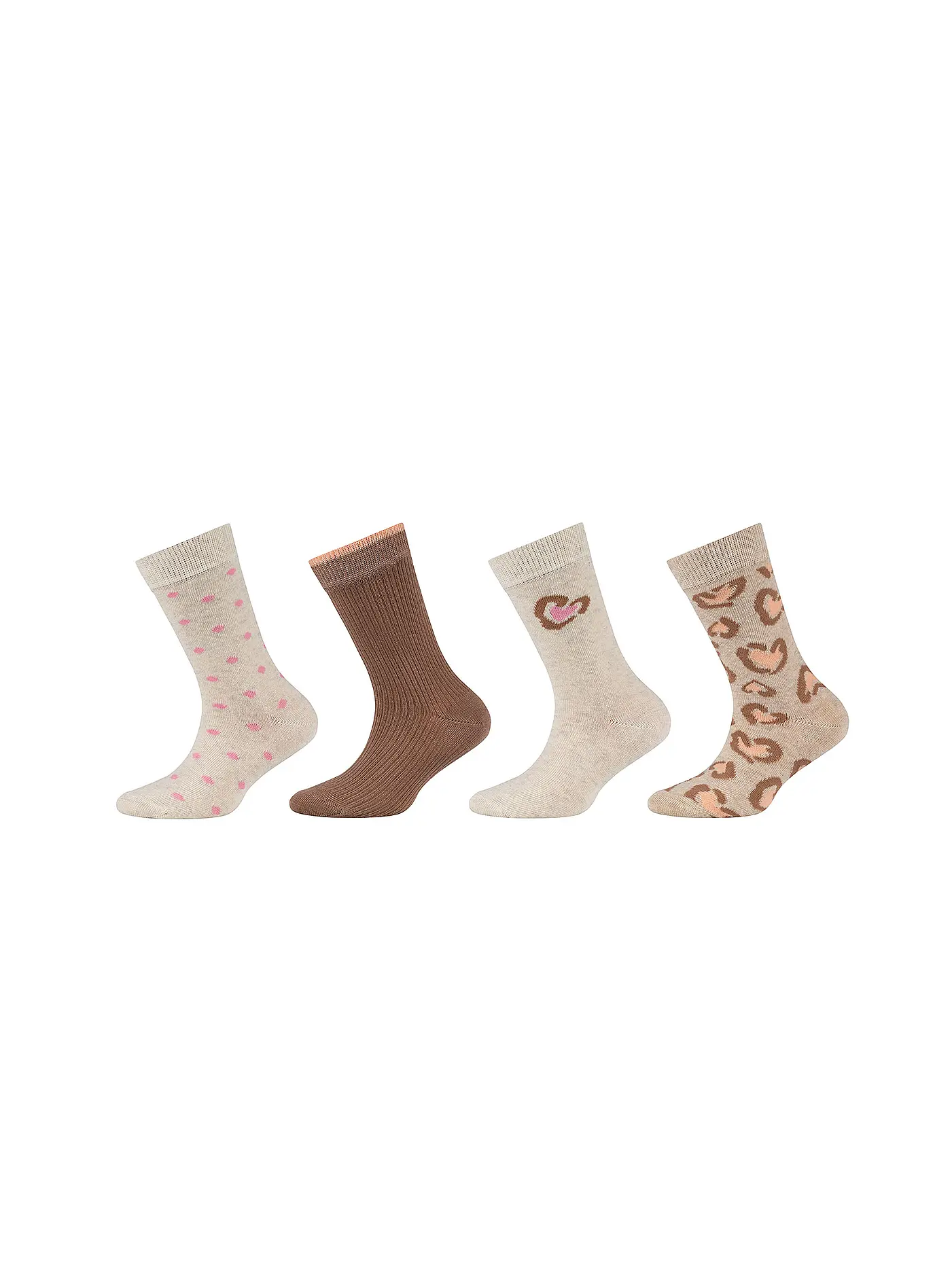 CAMANO | Mädchen Socken 4er Pkg. white mix | beige